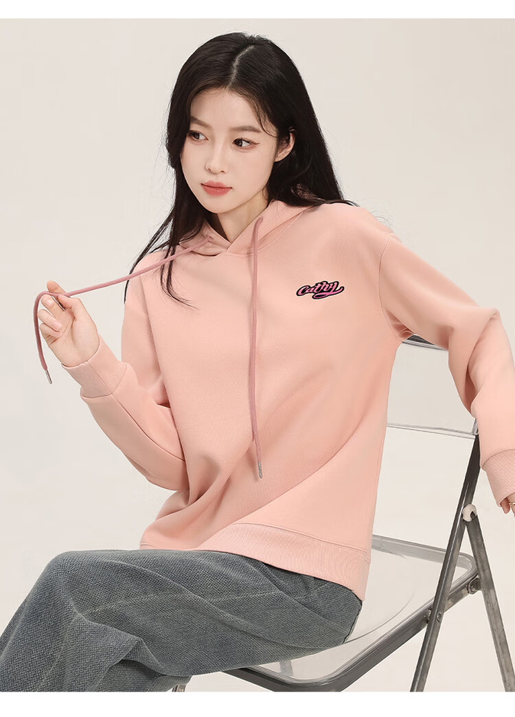 Yipintiancheng Spring 2025 New Women's Hooded Sweatshirt, Loose Casual Pullover Long-Sleeve Letter Print Top for Wome 13