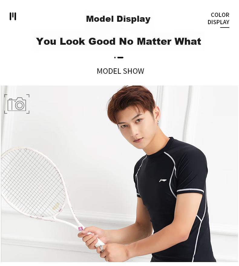 Li-Ning Men's Swimwear Top, Surfing Suit, Comfortable Quick-Dry Diving Professional Training Swimming Gear 433 Black And White XXL 10