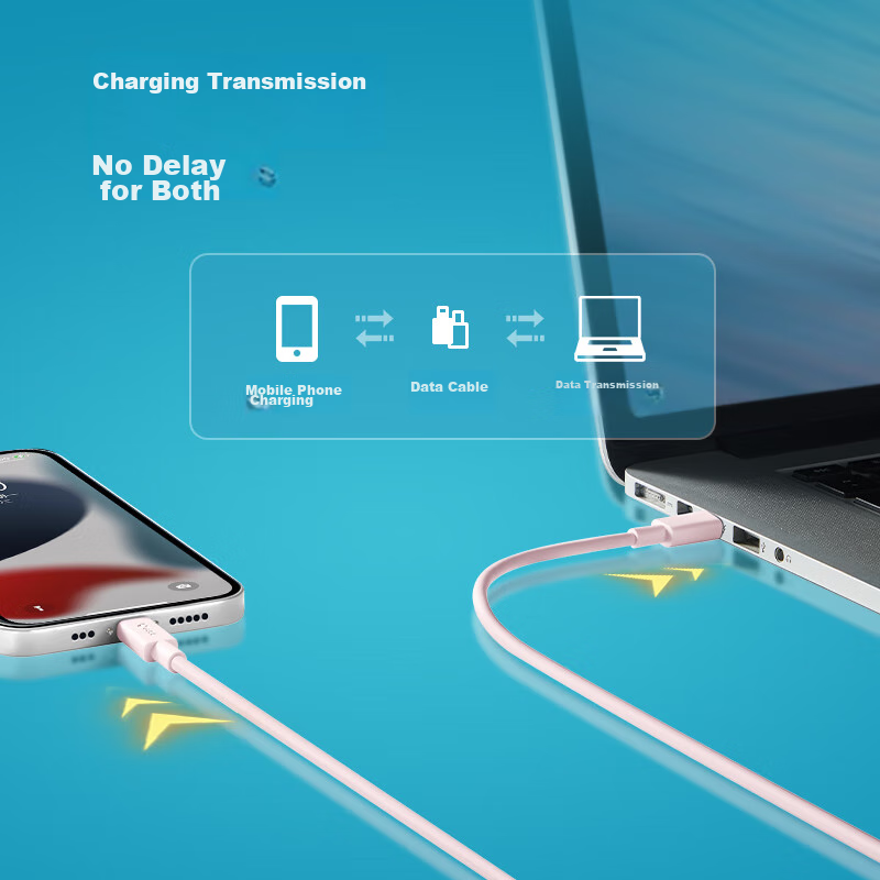 Кабель BULL Apple MFi, PD быстрая зарядка, для iPhone 14/13 Pro Max/12/11 iPad, Lightning на USB-C, 1 м, розовый