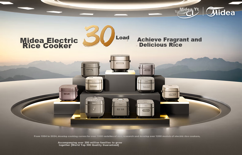 Midea Rice Cooker, Non-Coated Electric Rice Pot, 4 Liters, 316L Stainless Steel Inner Pot, for 3-4 People, Home Use, Multifunctional, No Coating, Micro-Pressure, Smart Reservation, MB-RE476S 1