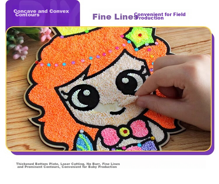 Murcia Snowflake Clay, Wood Board Painting, Pearl Clay, 3D Sculpting Clay, Children's Handmade DIY Craft Kit, Girls' Toy 7