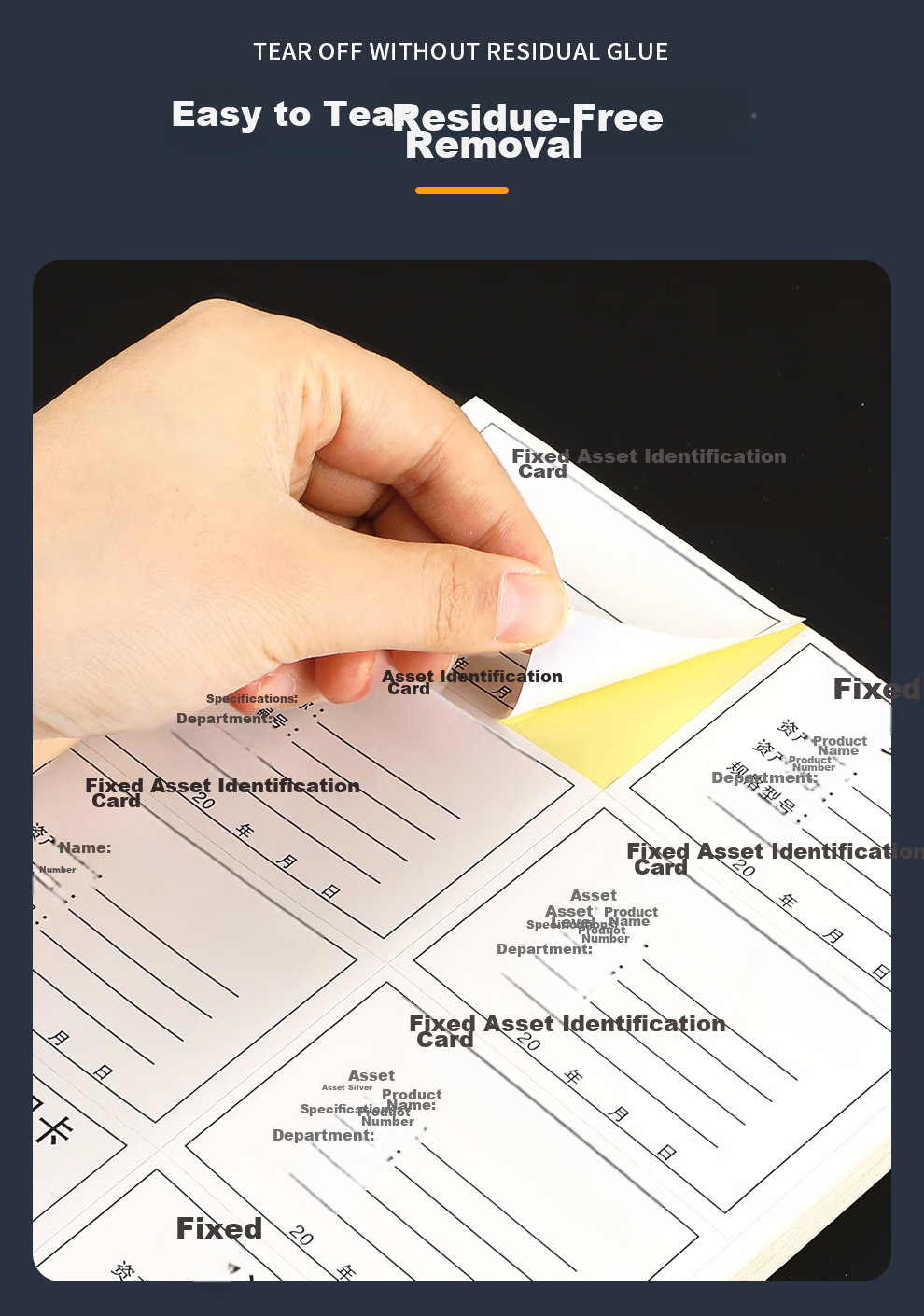 Jiaranheng Fixed Asset Label Stickers, Fixed Asset Identification Cards, Handwritten Self-Adhesive Labels, Office Supplies, Customizable, 20 Sheets, 160 Labels 4
