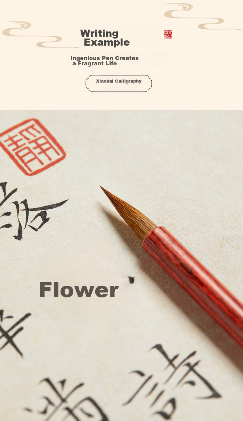 Liupintang Small Regular Script Brush Pen, Pure Wolf Hair, Four Treasures of The Study Calligraphy, Writing And Copying Sutra in Small Regular Script, Pure Wolf Tail Small Size Lake Pe 10