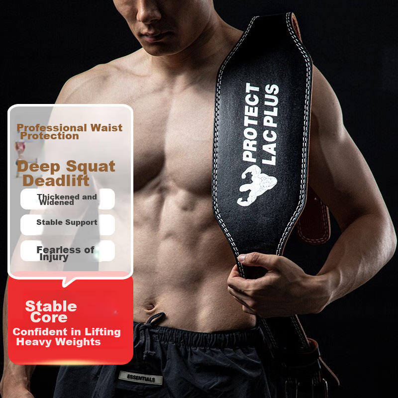 LAC Waist Support Belt, Squat Belt, Leather Weightlifting Belt for Men And Women, Fitness And Strength Training Waist Protector, Size M