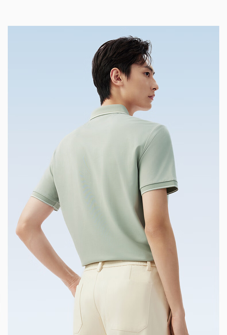Hodo [Lin Gengxin's Style] Modal Silk Short-Sleeve Cool-Feeling Antibacterial Polo Shirt, Collared T-Shirt 15