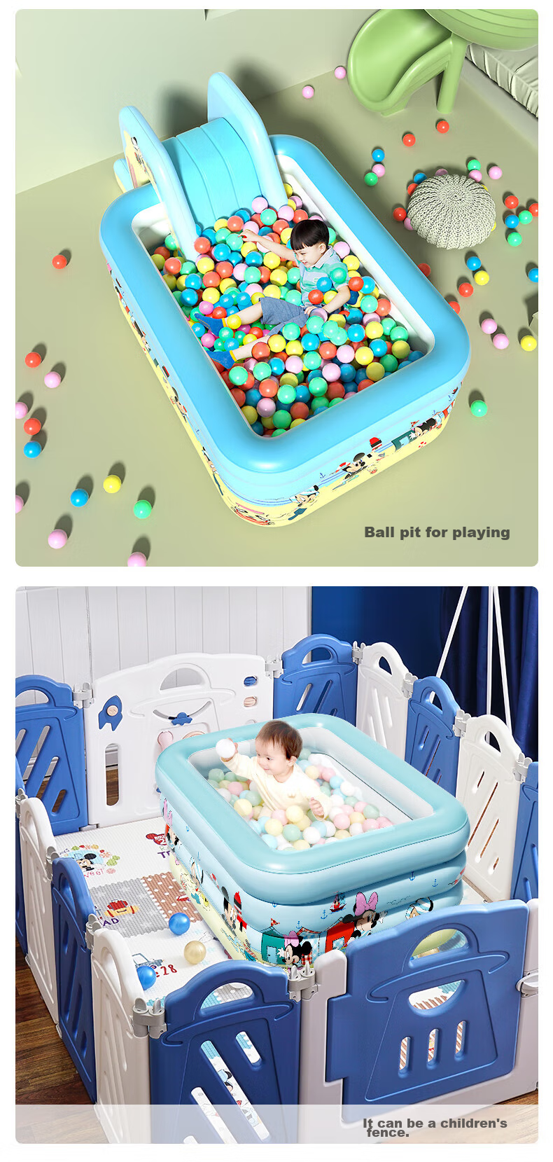 Chuandaoxiong Inflatable Foldable Baby Swimming Pool (1.4m Pink + Electric Pump Gift Set) for Home Use 9