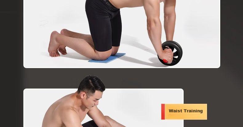 Li-Ning Ab Wheel, Abdominal Muscle Roller, Fitness Equipment for Abdominal Exercises, Double Wheel Training Device for Abdominal Fat Reduction, Men's Equipment 50
