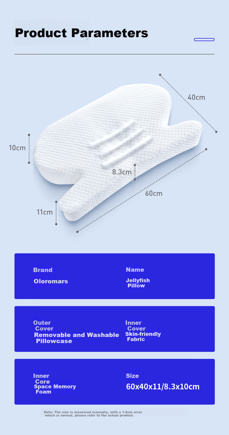 Aeromax Side Sleeping Pillow, Jellyfish Pillow, Face-Pressure Free, Anti-Wrinkle, Anti- nasolabial fold, Memory Foam Cervical Pillow, Hollow Eye Protection, Ear Sleeping Pillow 14