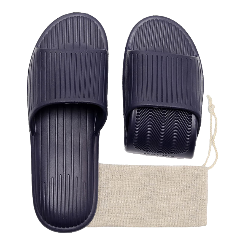 GUOLUOFEI Foldable Portable Ultra-Light Slippers for Travel And Business Trips, Hotel Summer Bathroom Slippers for Men And Women, Navy Blue, Size 40/41