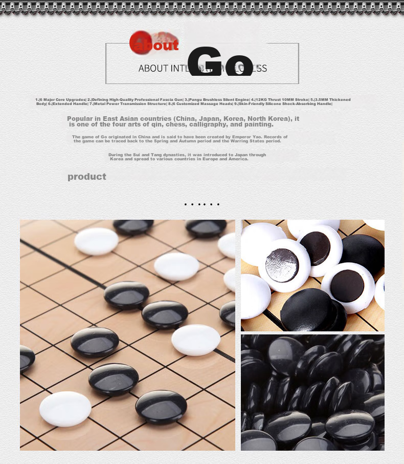 FORTHGOER Magnetic Go And Gomoku Set, Foldable Dual-Use Children's Toy Chessboard, Extra Large F-802, Father's Day Gift 2