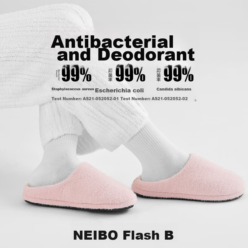 NEIBO [Super Comfortable] Latex Cotton Slippers for Women, Winter Indoor Home Use, Non-Slip, Odor-Resistant, Rubber Soft Sole, Wool Powder, Size 40