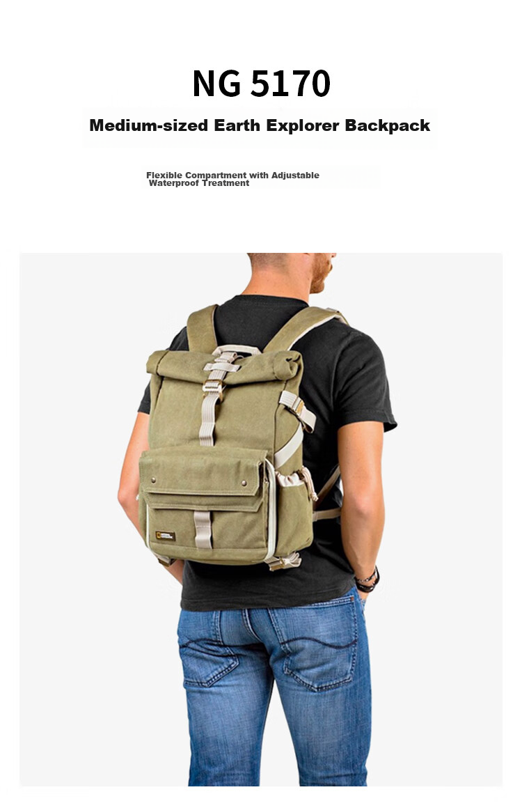 National Geographic NG 5170 DSLR And Mirrorless Camera Professional Photography Bag Medium-Sized Backpack Earth Explorer Series Travel Multifunctional Portable 2