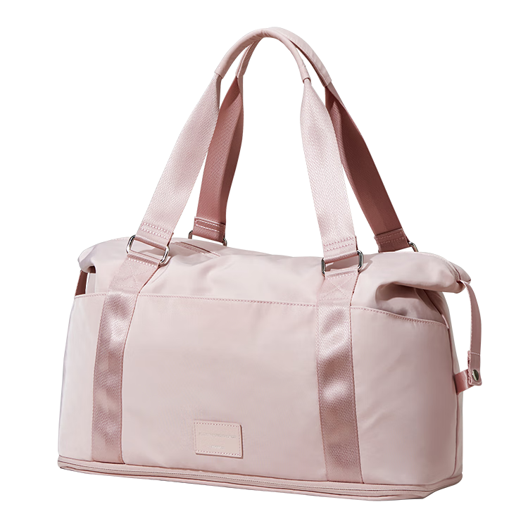 HANKE Foldable Travel Bag, Women's Luggage Bag, Handbag, 39L Large Capacity Expandable Carry-On Storage Bag, Cherry Blossom Pink