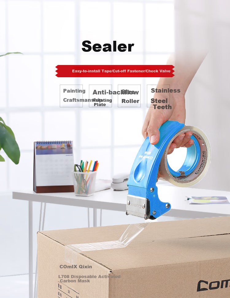 COMIX B3101 Small Tape Dispenser/tape Cutter, Width ≤18mm, Random Color 1