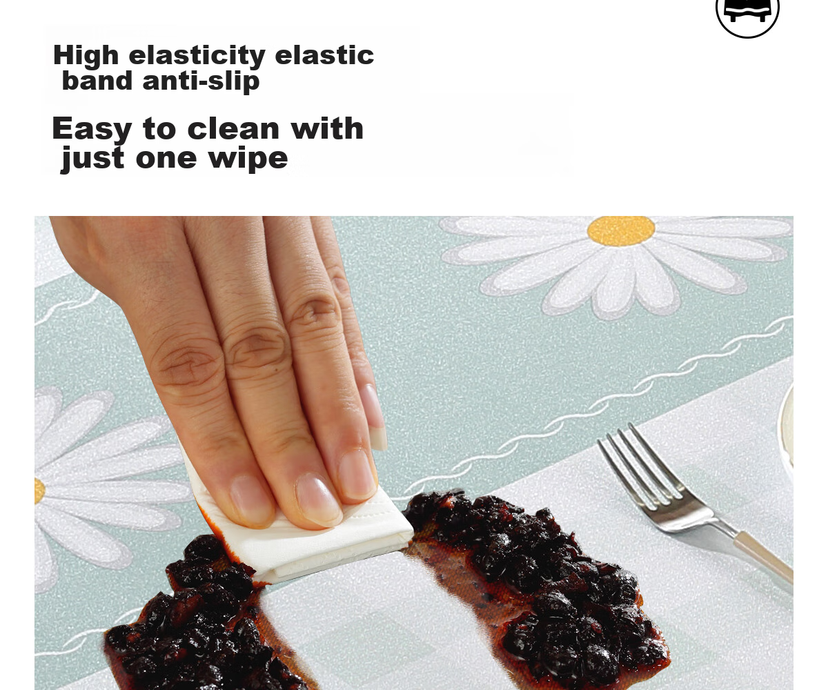 Mihua Rectangular Tablecloth, Waterproof And Oil-Proof, Washable, Heat-Resistant PVC Table Mat, Coffee Table Cover, Small Floral Patter 8