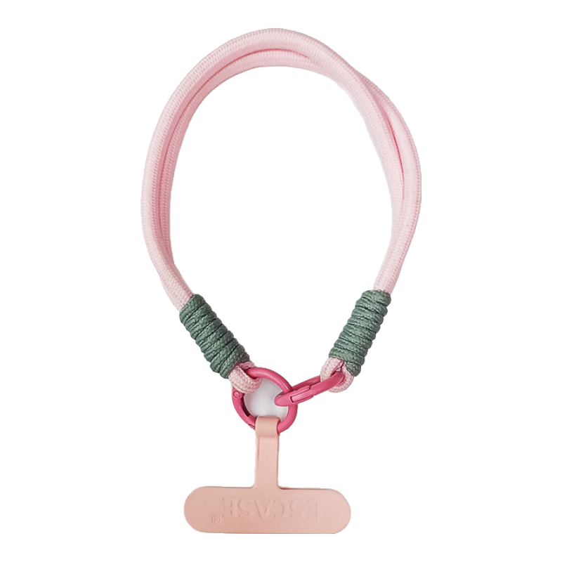 ESCASE Phone Lanyard Woven Wrist Strap Anti-Theft Handheld Strap Anti-Loss Pad Anti-Drop Outdoor Phone Case Suitable for Huawei Mate80 Apple IPhone17 MO70 Milkshake Pink