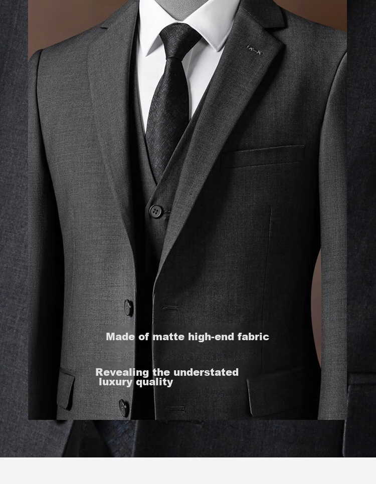 FIRS Men's Suit Set, Slim Fit Professional Formal Wear, Business Attire for Grooms, Wedding Attire for Me 7