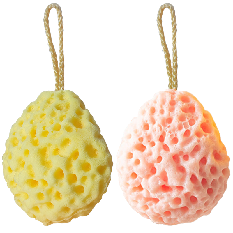 Baoshi Japanese Honeycomb Bath Sponge, Shower Loofah, 2-Pack, Children's Exfoliating Washcloth, Bathing Tool, Back Scrubber for Men And Wome