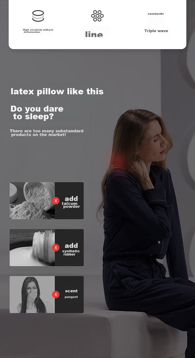 JAGO Latex Pillow with Large Particles for Neck Massage, Cervical Pillow Core, Imported from Thailand with 90% Natural Latex Content, Adult Pillow 3