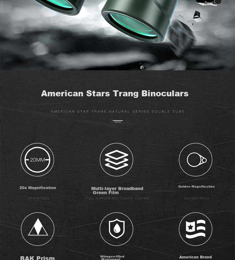 Xingtelang Original X Green 8X42 High-Definition High-Magnification Nitrogen-Filled Waterproof Low-Light Night Vision Professional Binoculars for Concerts 2