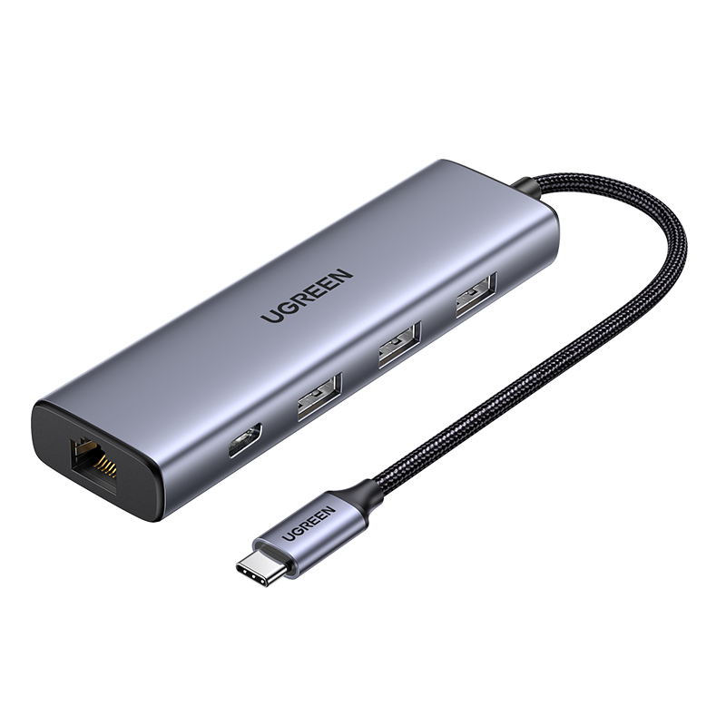 UGREEN Type-C 3.2 Expansion Dock with Ethernet Port, Gigabit Network Cable Adapter, USB Hub, 10G Compatible with Apple Computers, Interface Converter for Macbook And Laptops