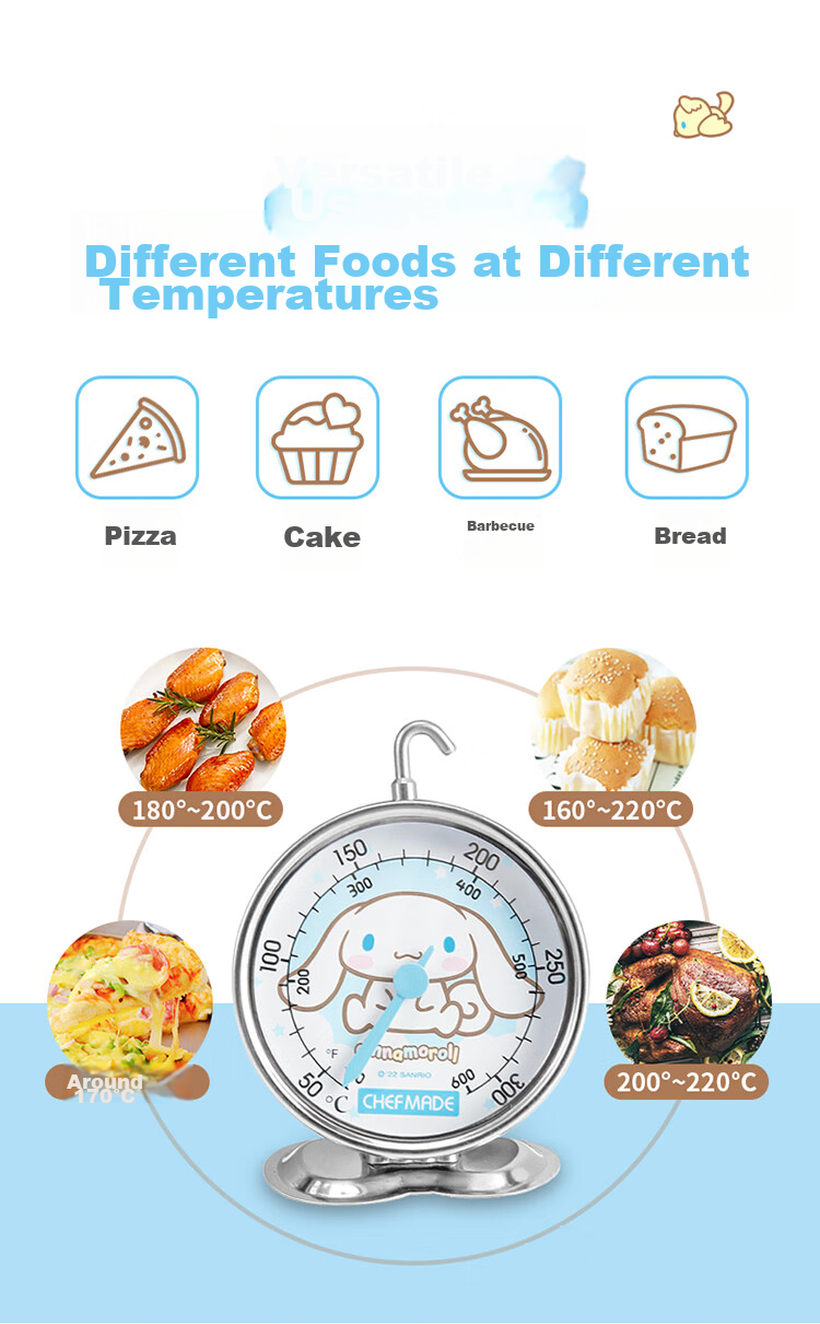 Xuechu Cinnamon Dog Official License Hanging Kitchen Oven Thermometer, Heat-Resistant CL5026 5
