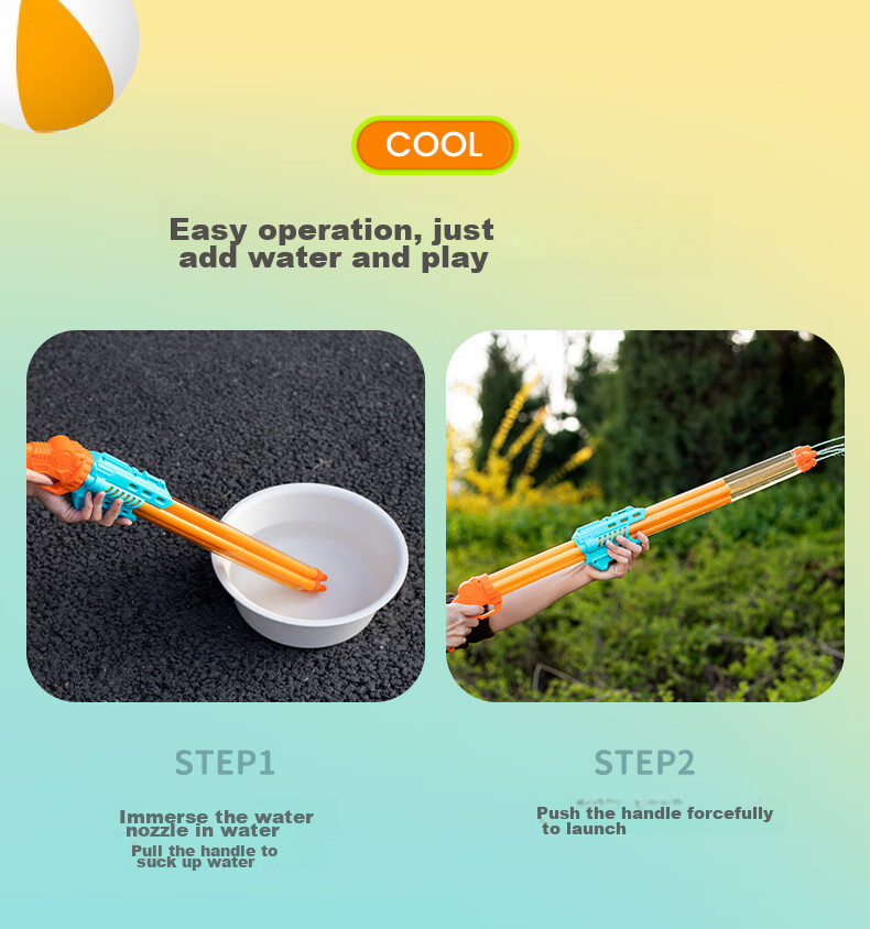 Babamama Water Gun, Children's Water Gun, Water Play Toy, Pull-Type Water Cannon, Squirt Gun, Spray And Suction Long Water Gun, Water Fight Equipment for Rafting 12