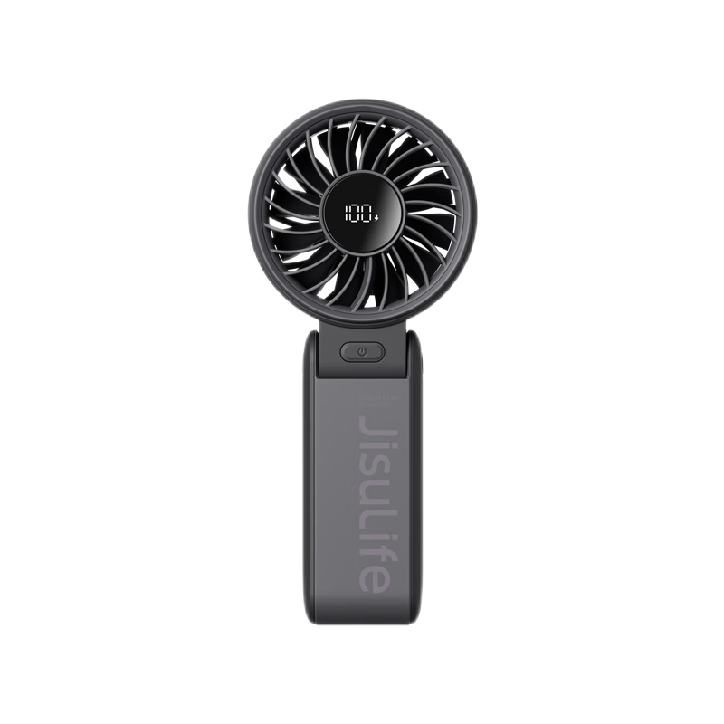 Jisu (JISULIFE) Handheld Mini Fan, Portable Foldable Small High-Speed Energy-Saving Powerful Fan, Outdoor Neck-Hanging Desktop Ultra-Long Battery Life Electric Fan, LIFE7 Black