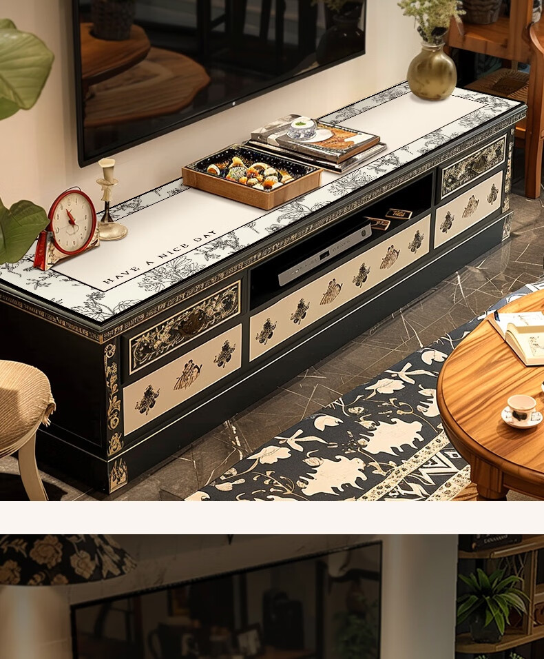 Fengliang Table Mat, TV Cabinet Protector Pad, Desktop Mat, Shoe Cabinet Countertop Pad, Waterproof, Oil-Resistant, Washable, Customizable, 30*100 12