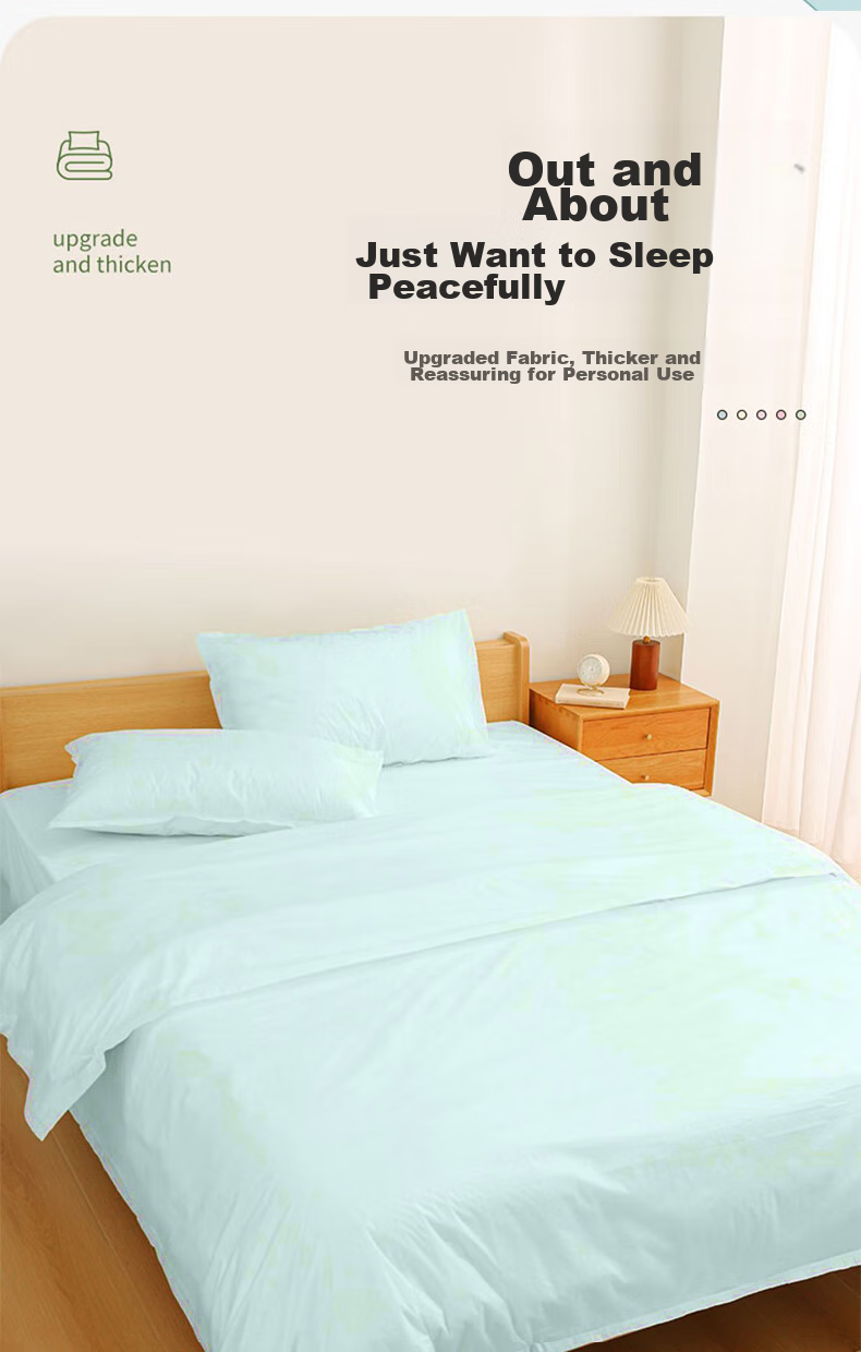 Lehuolvxing Disposable Bedding Set, Hotel Bedding, Bedsheet, Duvet Cover, Double Bed Cover, Thickened Anti-Dirt Bed Cover for Travel 4