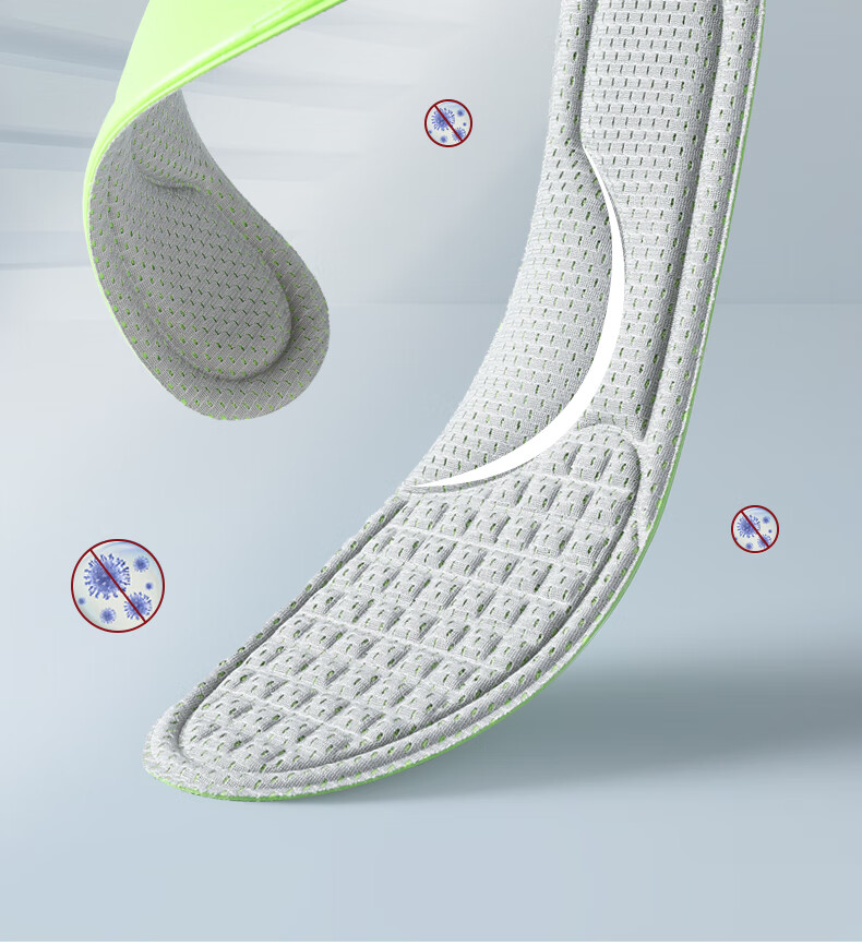 FOOTOPPO Nano Odor-Resistant Insoles for Men, Sweat-Absorbing, Breathable, Anti-Bacterial, Ultra-Soft Sports Insoles for Women and Men 2