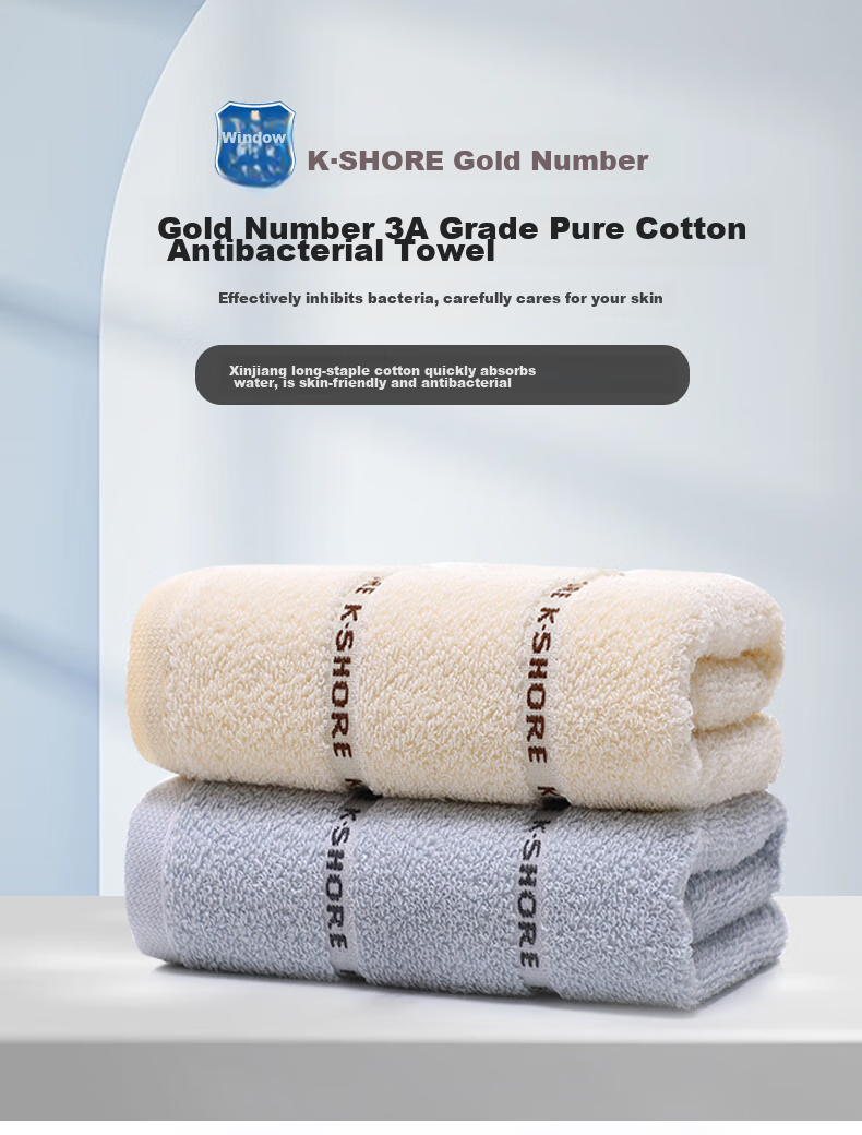 KING SHORE Towels, Xinjiang Cotton Class A Soft Absorbent Face Towels, Sports Face Washing Towels Set, Extra Large And Thick, Pack of Te 1