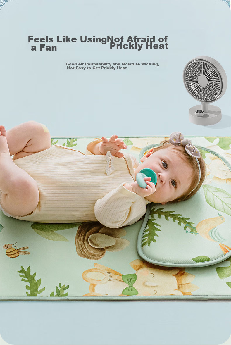 EMXEE Baby Cooling Mat A-Class Ice Silk Infant Newborn Children's Mat Kindergarten Mat 120cm*65cm 5