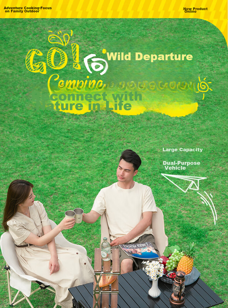 TAN XIAN ZHE Camping Cart Trolley Campsite Cart for Vendors, Kids, Grocery Shopping, And Pet Supplies 1
