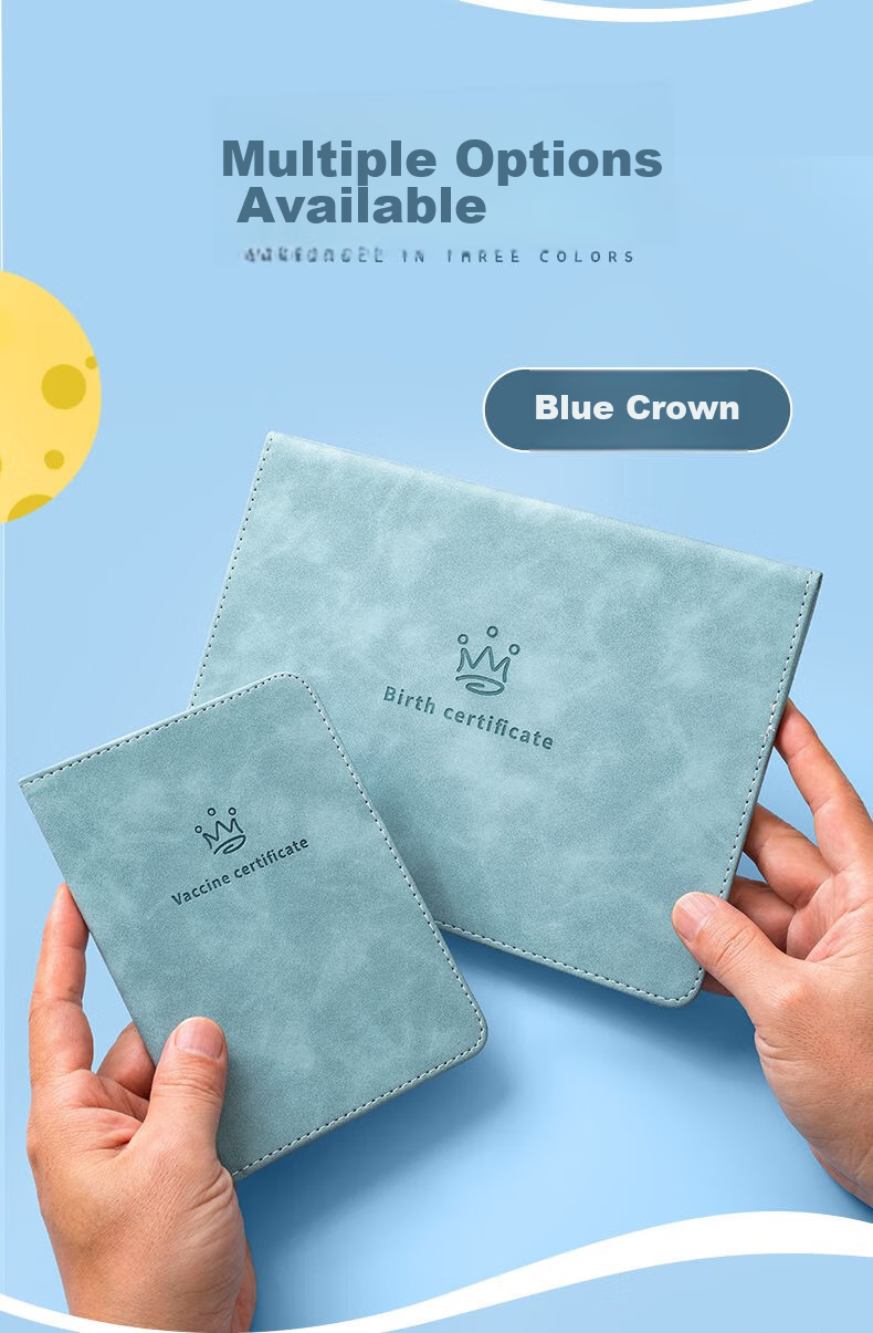 SIMAA Birth Certificate Protector + Vaccination Record Cover, Newborn Baby Medical Birth Certificate Protector, Standard Set - Blue 6370 2