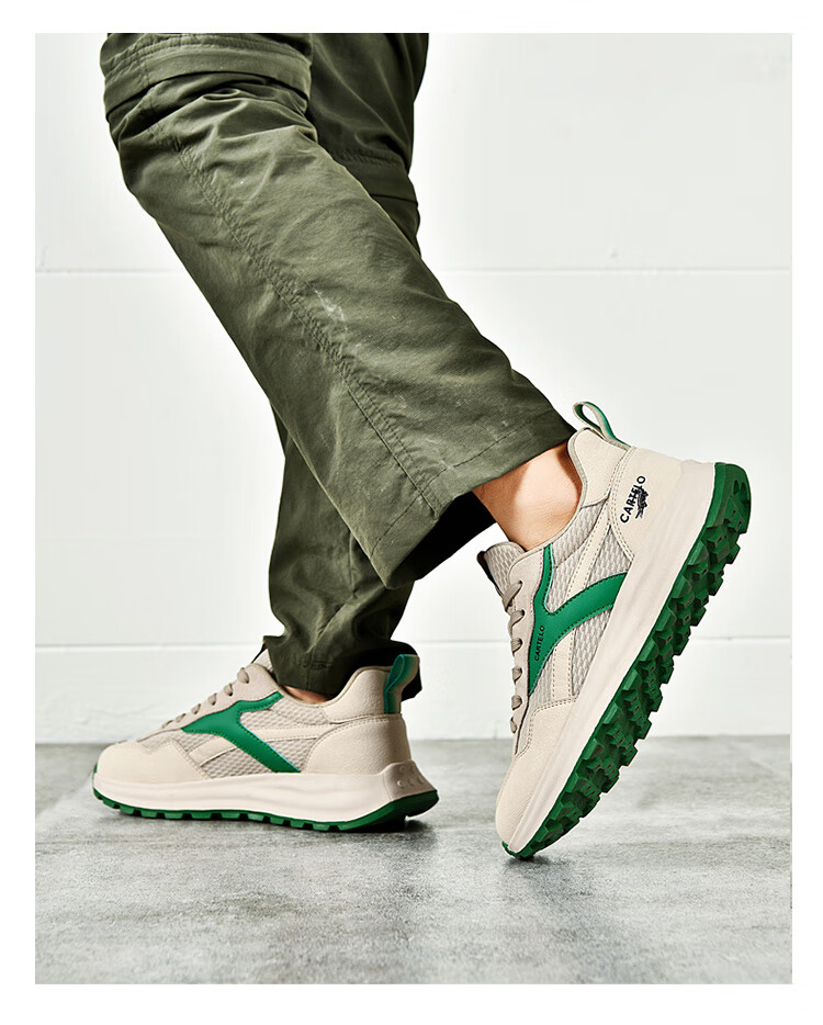 CARTELO Men's Shoes, Spring And Summer Casual Sports Running Hiking Dad Shoes, Travel Sneakers, QH8306, Sand Green, Size 39 17