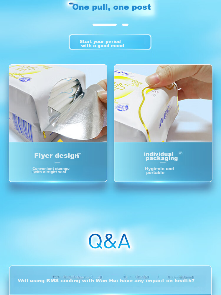 ABC KMS Thin Healthy Formula Ultra-Thin Breathable Day And Night Sanitary Napkin Set Sold by JD 8 Packs 63 Pieces 12