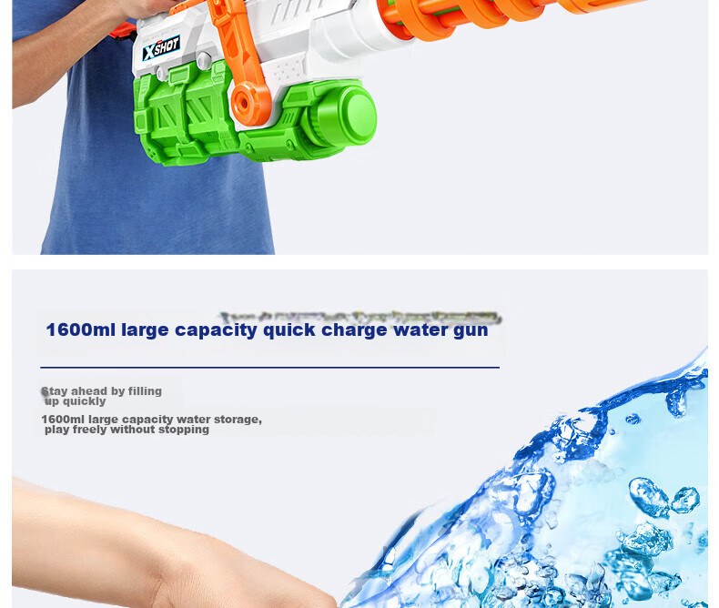 ZURU Super Attack Crazy Water Cannon Quick-Fill Water Gun, Water Play Toy, Birthday Gift for Boys And Girls 3