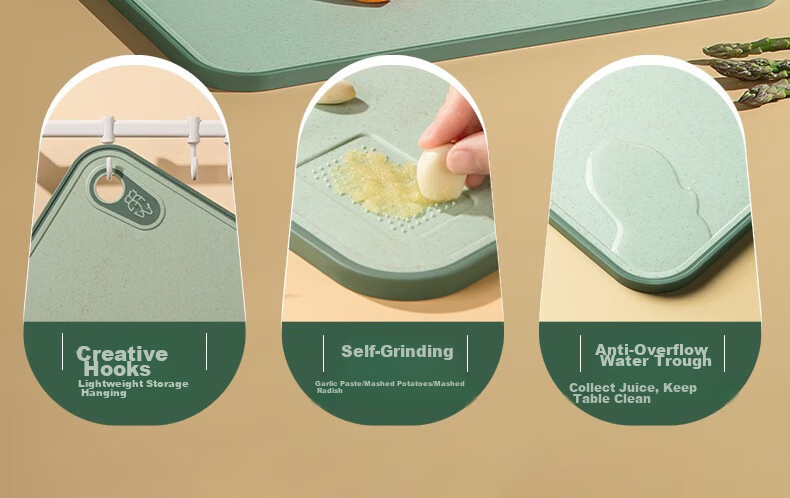 Suncha Antibacterial And Mold-Resistant Cutting Board, Fruit And Baby Food Board, Double-Sided Chopping Board for Home Use, Sticky Plastic Cutting Block, 40*28*1 12