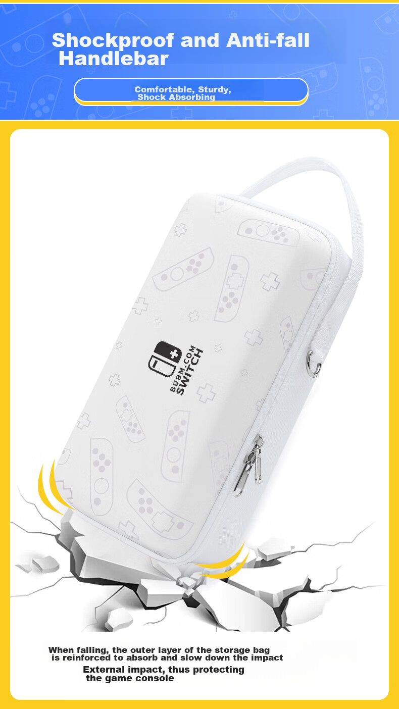 BUBM Switch Controller Storage Case, Joy-Con Storage Pouch, JC Detachable Controller Protective Cover, NS Hard Shell, Supports Storage with Case, Can Hold Card Straps, Transparent Case 6