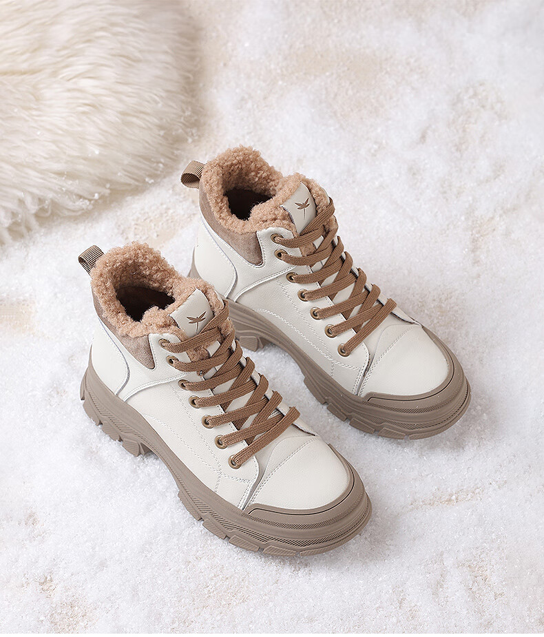 RED DRAGONFLY Women's High-Top Fleece-Lined Warm Martin Boots Casual Sports Cotton Shoes WXC430101 5