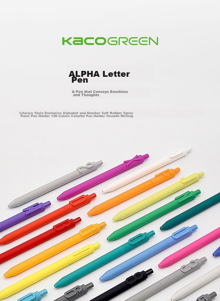 KACO Wensai Aixin Pen, Quick-Drying, Student Exam Pen, Black Pen, Gel Pen, High-Quality Creative Retractable Pen, Signature Pen, Ink Pen, Carbon Pen, 0.5mm, Black, K1032-Aixin, Single Pe 1