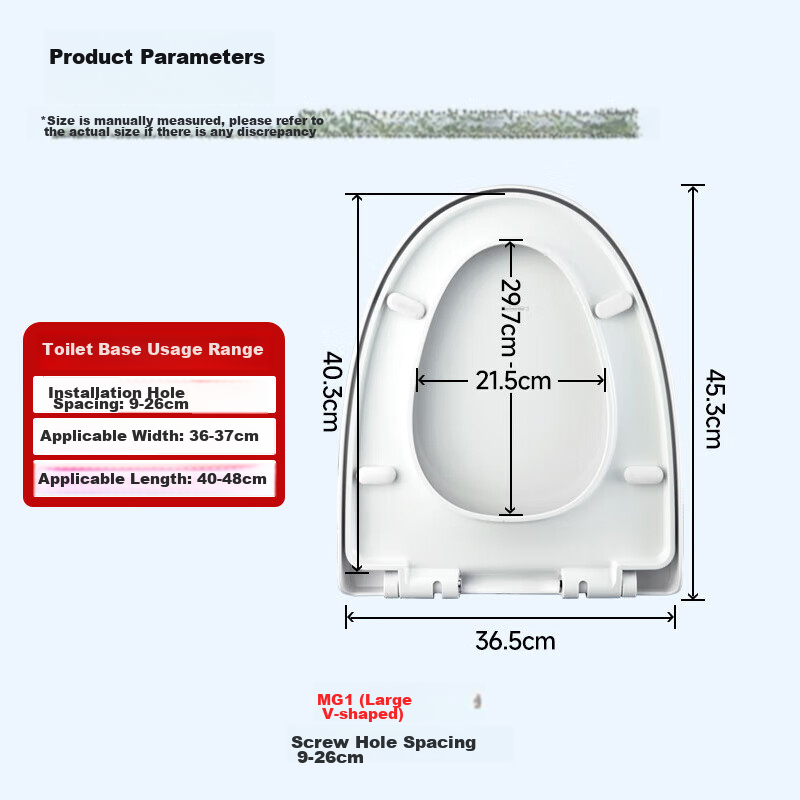 Submarine MG1 Thickened Toilet Seat, Large V-Shaped Round Base, Quick-Release Model, Pressure-Resistant Slow-Close Old-Style Toilet Seat