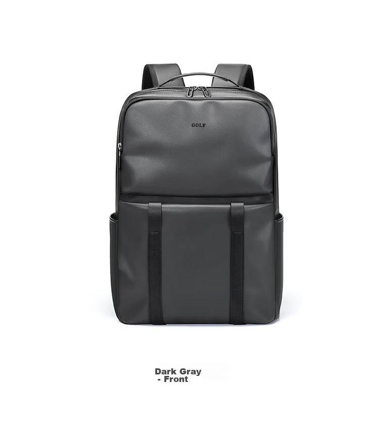 GOLF Backpack for Men, Soft Leather 15.6-Inch Laptop Bag, Large Capacity Commuter Business Travel Bag, Student Schoolbag for Wome 19