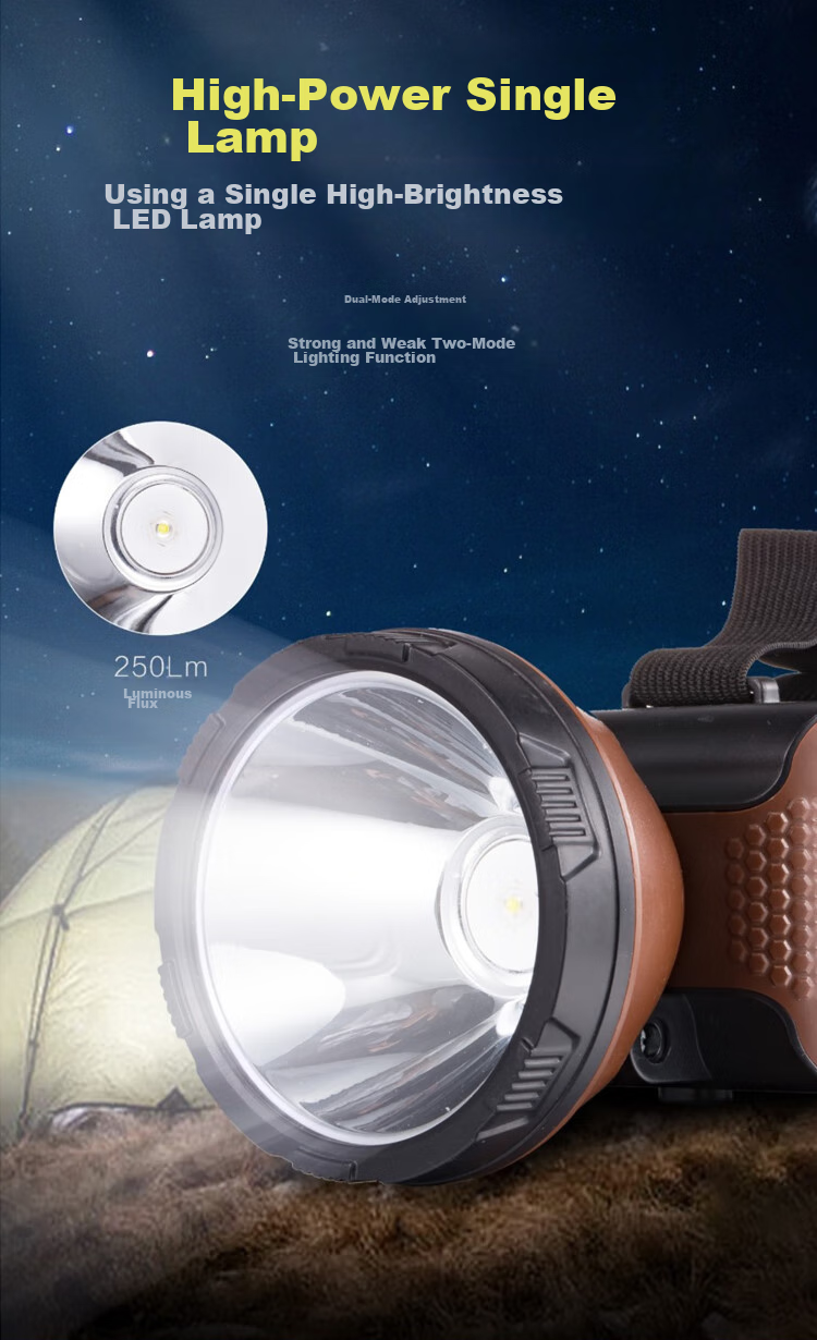 DP LED-7082S Lithium Battery Headlamp, Rechargeable Outdoor Lighting Fishing Lamp, High-Intensity Long-Range Head-Mounted Mining Lamp 3