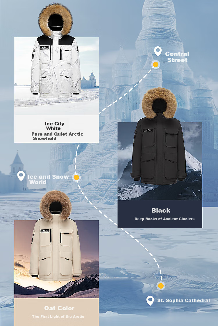 Bosideng Harbin Series Winter Down Jacket Unisex Short Hooded Coat with Large Fur Collar Goose Down 11