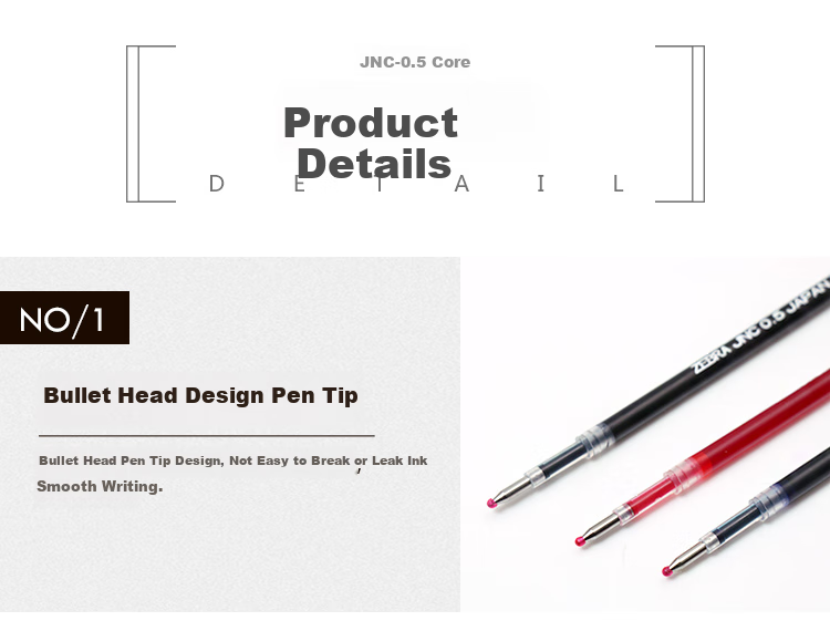 ZEBRA [Bestseller] Gel Pen Refill JNC-0.5 (Compatible with JJZ66) 0.5mm Bullet Tip Refill RJNC5 Black 10-Pack 4
