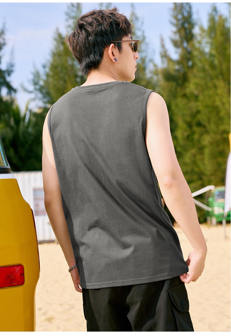 TonLion 2024 Men's Front Chest Print Tank Top, Platinum Gray, M 17