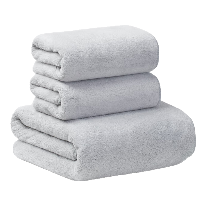 GGT Japanese Towel And Bath Towel Set of Three for Men And Women, Adult Bath And Face Towels, Quick-Drying, Lint-Free, Absorbent, Thin Ink