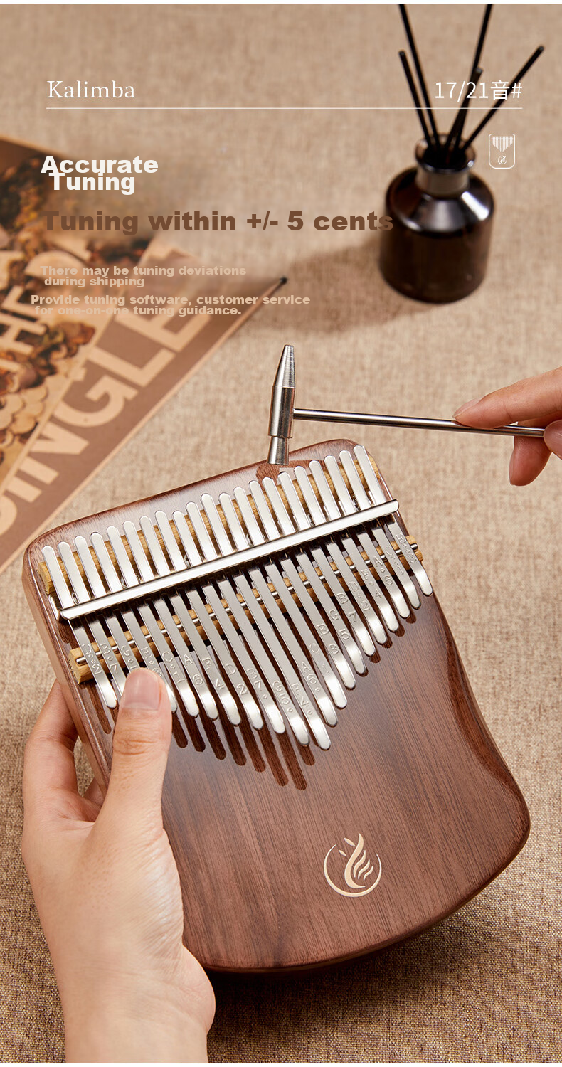 Asasi Kalimba Thumb Piano, 21 Keys, Rosewood, Portable Finger Piano for School Students And Children, Birthday Musical Instrument Gift 5